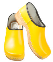 PU Holz Schuh in Gelb