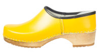 PU Holz Schuh in Gelb