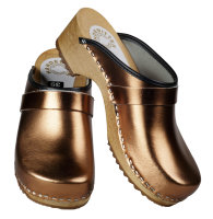 PU Holz Clog in Bronze