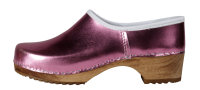 Holzschuh in Pink Metallic
