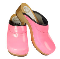 Holz Clog in Neon Pink mit PU Sohle