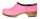 PU Holz Schuh in Neon Pink