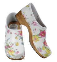 Holz Schuh mit Blumenmuster