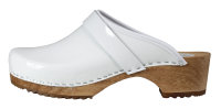 PU Holz Clog in Weiss Lack