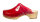 PU Holz Clog in Rot Lack
