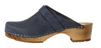 Holz Clogs in Velour Navy