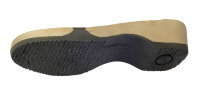 Holz Clog in Velour Navy mit PU Sohle