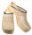 Holz Clog in Velour Taupe mit PU Sohle