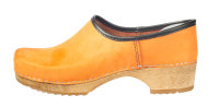 PU Holz Schuh in Velour Orange