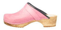 PU Holz Clog in Velour Pink